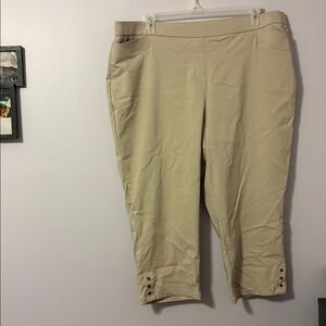 Studio Works Khaki Tan Pull On Cropped Pants size 22